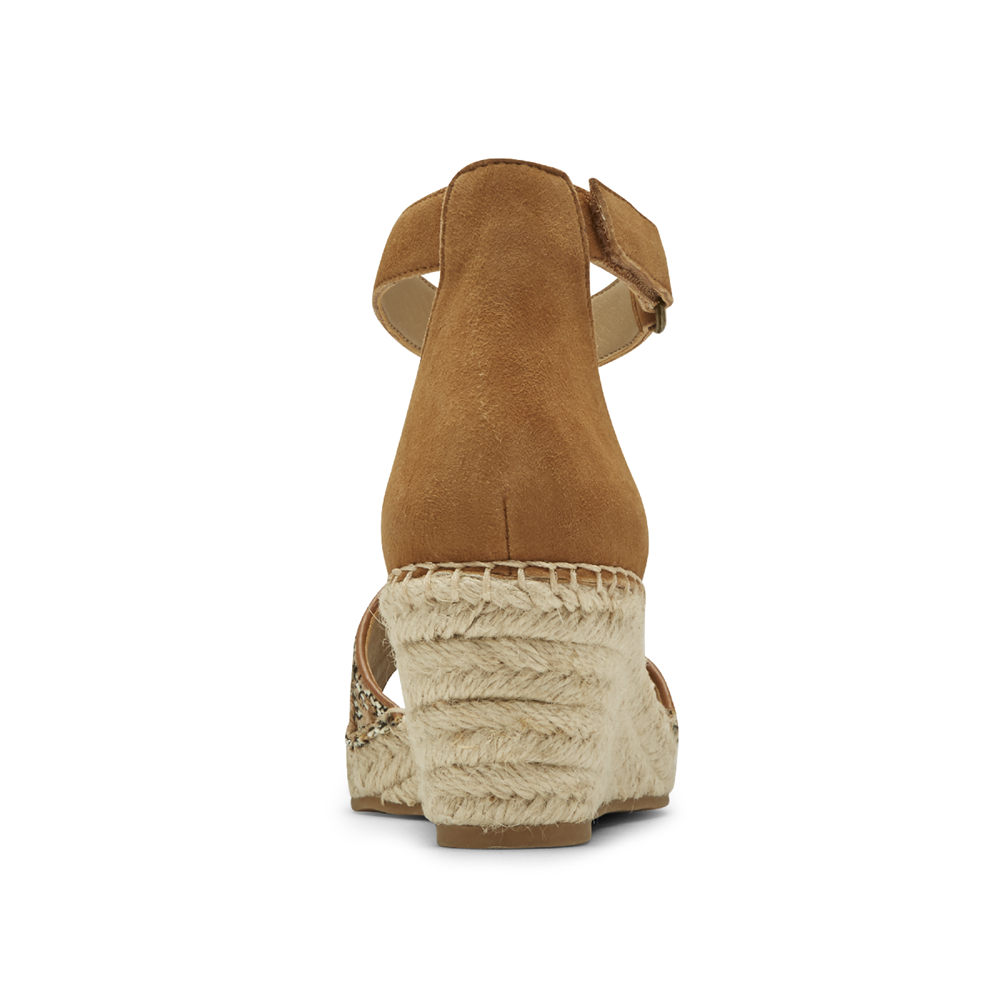 Rockport Sandaler Dame Khaki - Marah Woven Ankle Strap - XMIU69174
